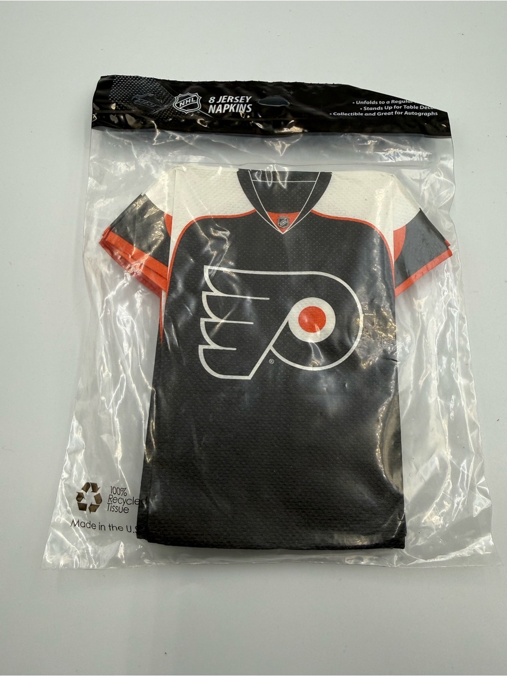 Philadelphia Flyers Men's Black Hockey Jersey Shirt napkins